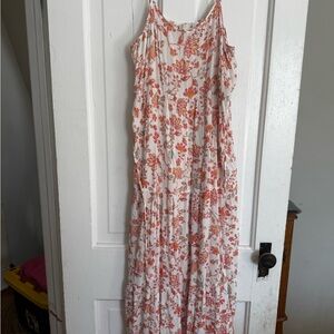 SO Floral Maxi Dress - White and Orange